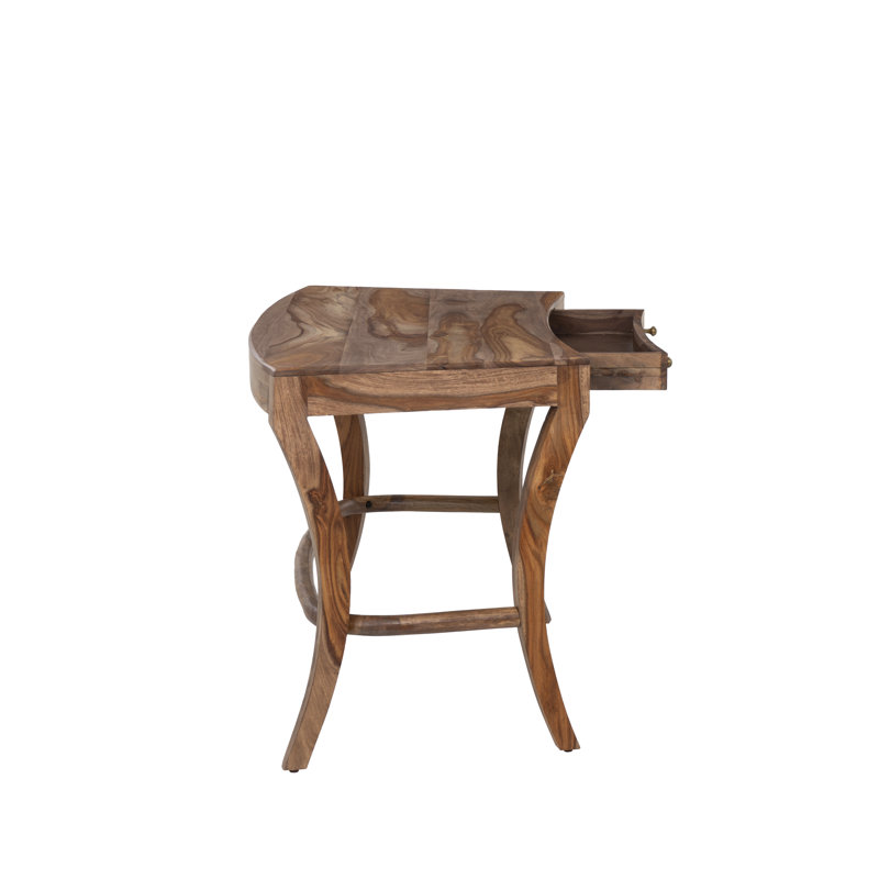 Bureau incurvé en bois à un tiroir