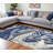 Strouth Blue Beige Machine Woven Marble Indoor Area Rug-30689425