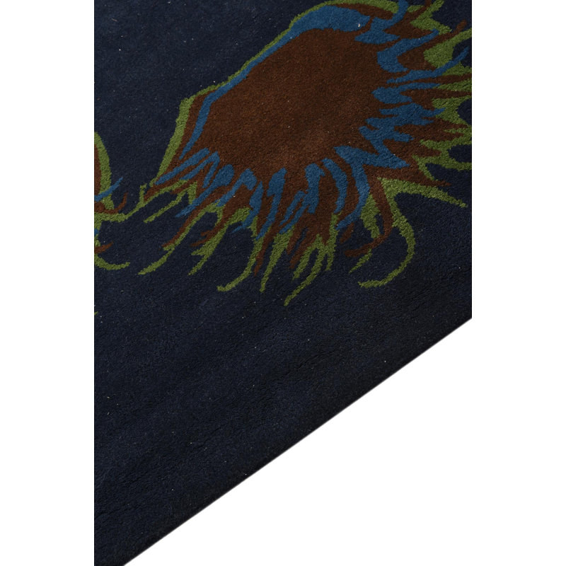 Rectangle Pineland Navy Blue Rug
