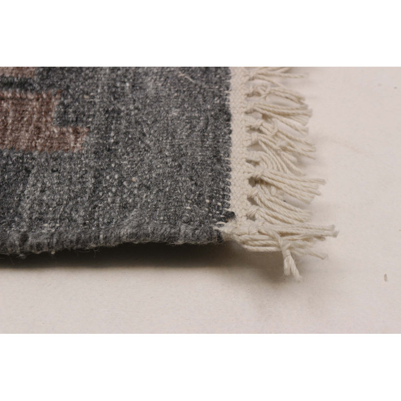 Tapis rectangulaire en laine nouvel âge unique 5 pi 3 po x 8 pi 1 po denim clair