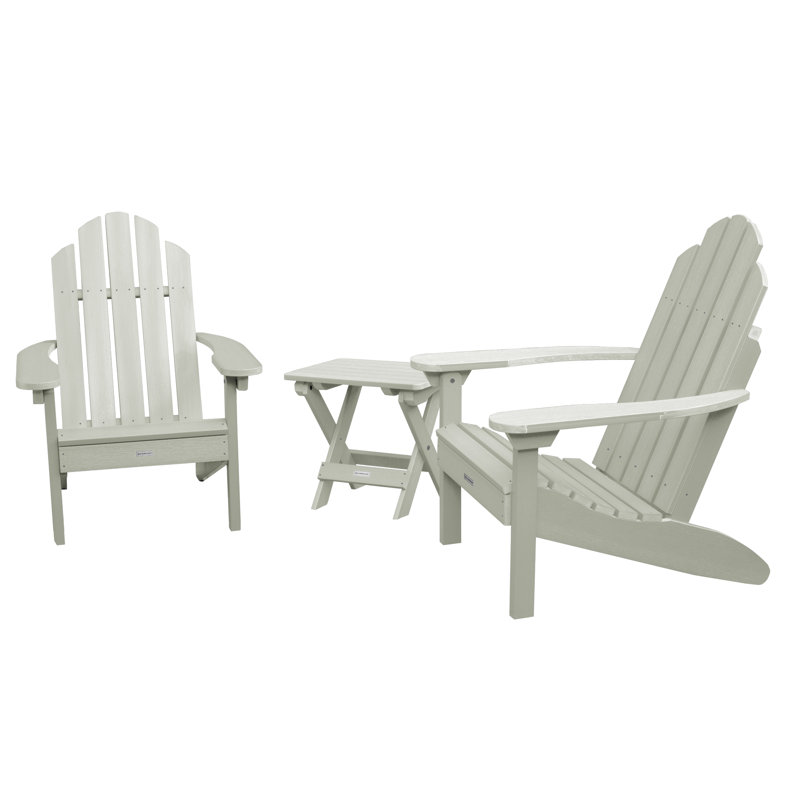 Anette Plastic Adirondack Chair with Table, Eucalyptus