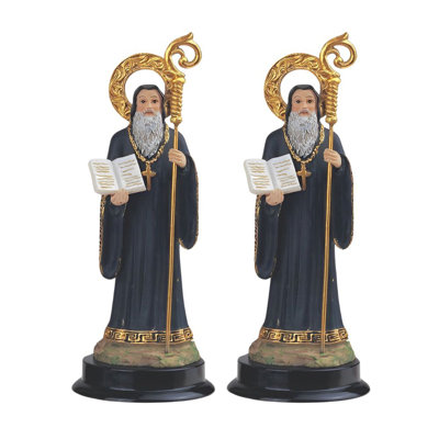 "2-PC Set" ICE ARMOUR 5 "Saint-Saint-Benito Abad Statue Statue de Figurine Sainte