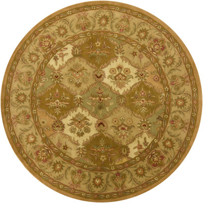 Erandekar Authentic Hand-Tufted Handmade Gold, Mustard & Rust Traditional Diamond Lattice Wool Area Rug