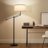 Ava 61 in. Mid-Century Modern Height Adjustable LED Floor Lamp with Fabric Drum Shade