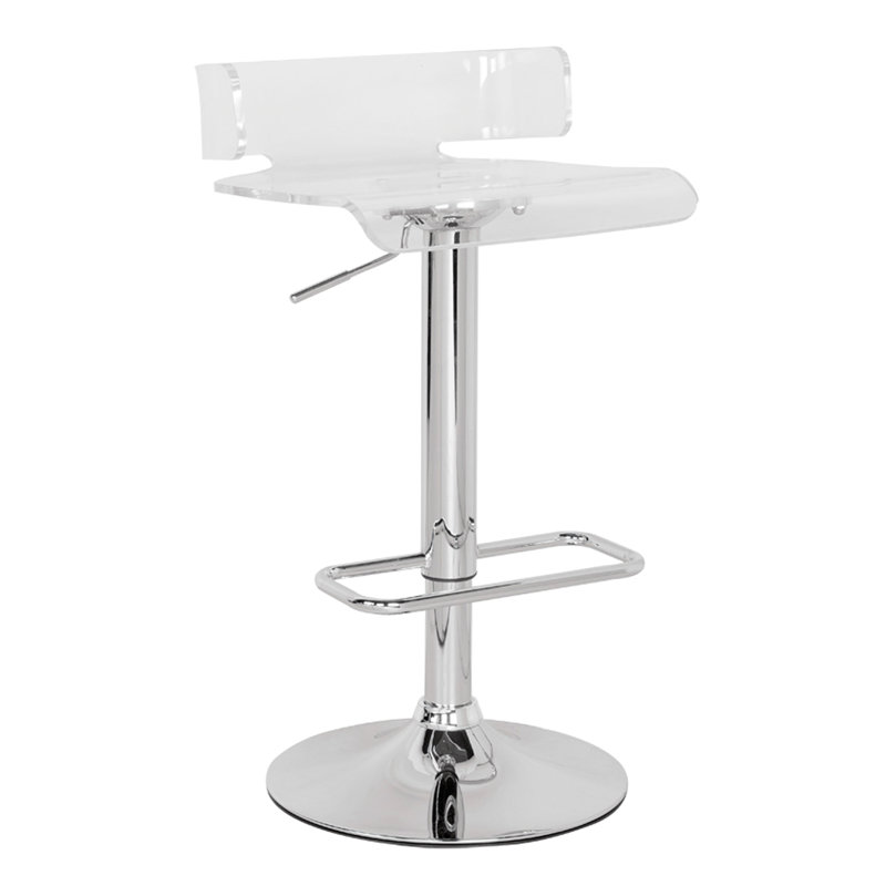 Tabouret réglable pivotant avec finition chromée Rania
