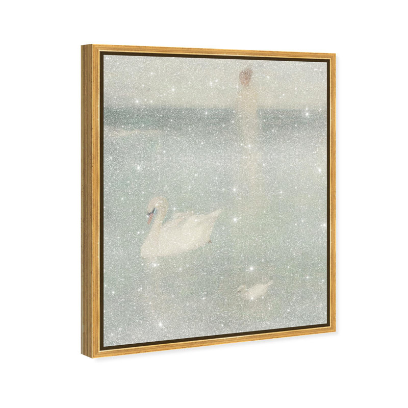 Oliver Gal Love with Goose II Portait - Diamond Dust Framed Canvas Art, 36" H x 30" W, Gold