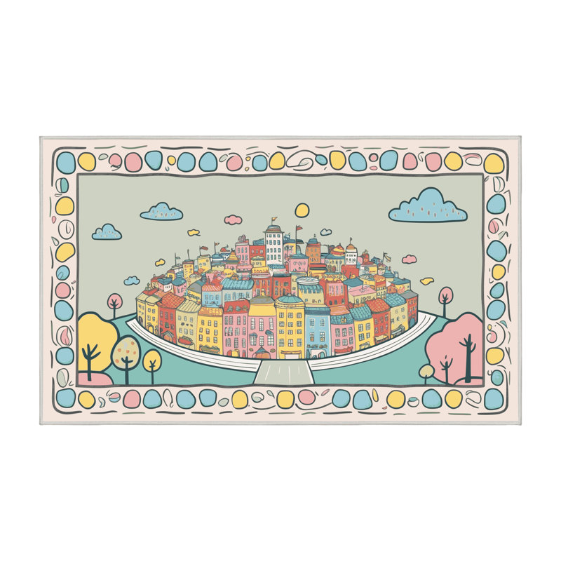 Harriet Bee City Scape Rug, Rectangle 2' x 3'