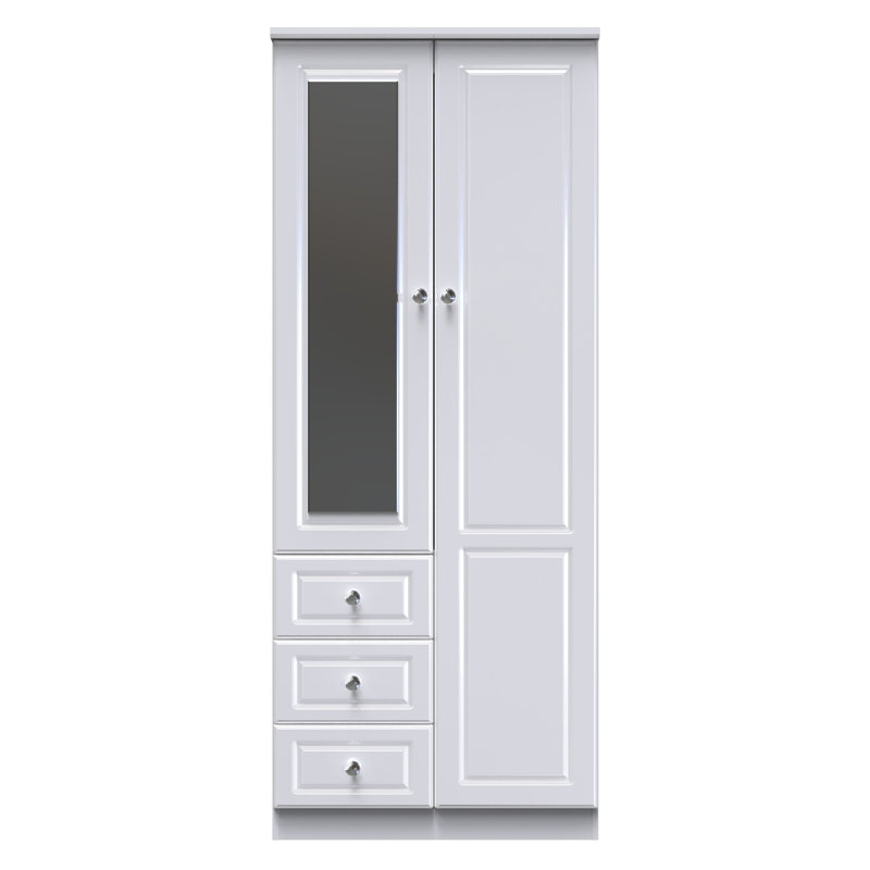 Conover Manufactured Wood Wardrobe, White Gloss/White