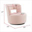 Fauteuil demi-tonneau pivotant avec tissu en peluche, 1 pièce-119438630