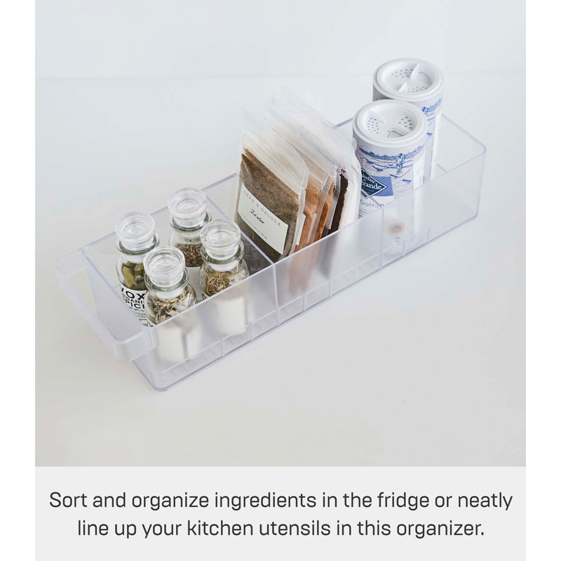 White ABS Plastic Refrigerator Organizer Bin with Dividers