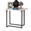 Table de bout moderne de style contemporain avec pieds en métal laqués et plateau en métal deux tons avec structure en acier et bronze industriel - non inclus