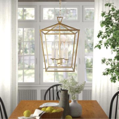 Luminaire suspendu carré / rectangulaire à 4 lumières Lesse