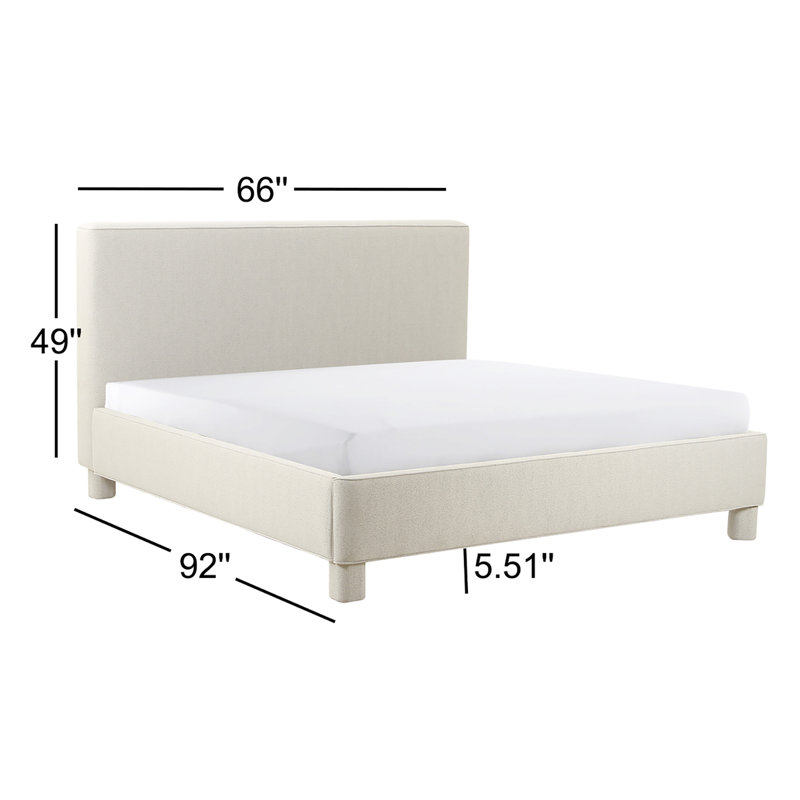Ichigo Upholstered Bed, Queen, Light Grey