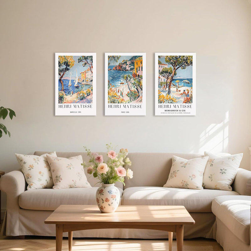 3 Piece Wrapped Canvas Print, 40 cm H x 90 cm W