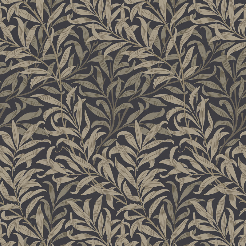 Papier peint adhésif gris anthracite Willow Boughs, Brun