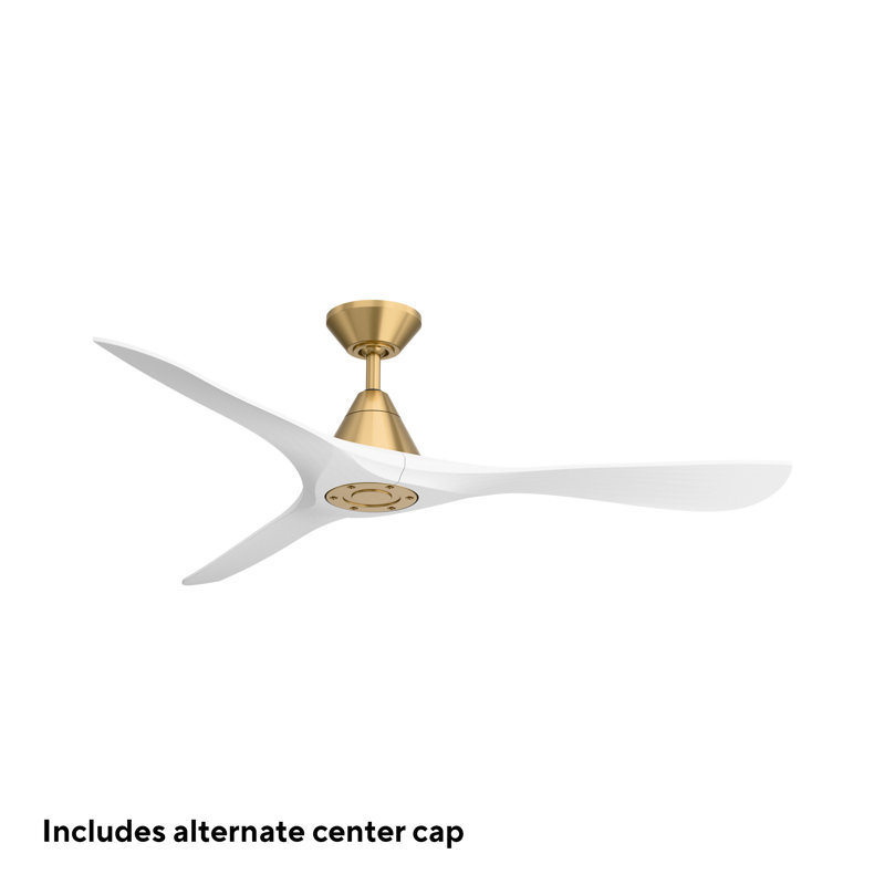 Carve 3 Natural Wood Blade Smart Ceiling Fan With Remote Control Included, Works With Alexa and iOS or Android App, 60"