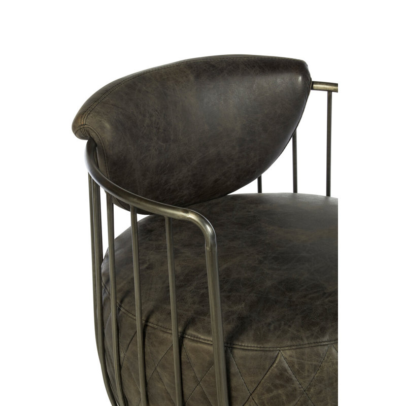 Leather Swivel Club Chair