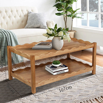 Table basse moderne à 2 niveaux pour meubles de salon