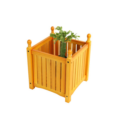 Wood Square Outdoor Planter, Great For Growing All Kinds Of Plants, Quick Setup Guide Planter Use, Adds Beauty To Deck Or Porch, Holds Plant Varieties
