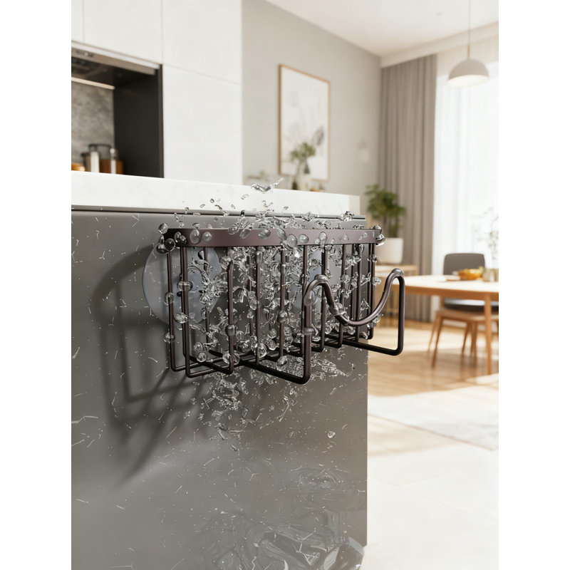 Stainless Steel Multifunctional Sponge Holder For Kitchen Sink With M-Shaped Design, 2 Installation Methods, Fast Drainage, And Space-Saving Organizer For Sponge, Brush, And Scraper