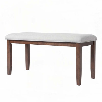Anakin Linen Upholstered Bench with Rubberwood Legs