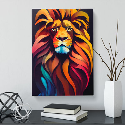 Lion Palette Knife - Wrapped Canvas