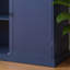 Grande armoire de rangement verticale bleue avec deux tiroirs et plusieurs tablettes réglables; Polyvalent pour la cuisine et la salle à manger.-1349429338