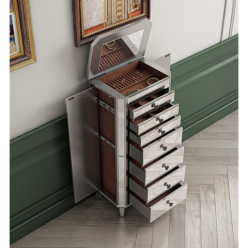 18.11'' Wide Solid Wood Jewelry Armoire