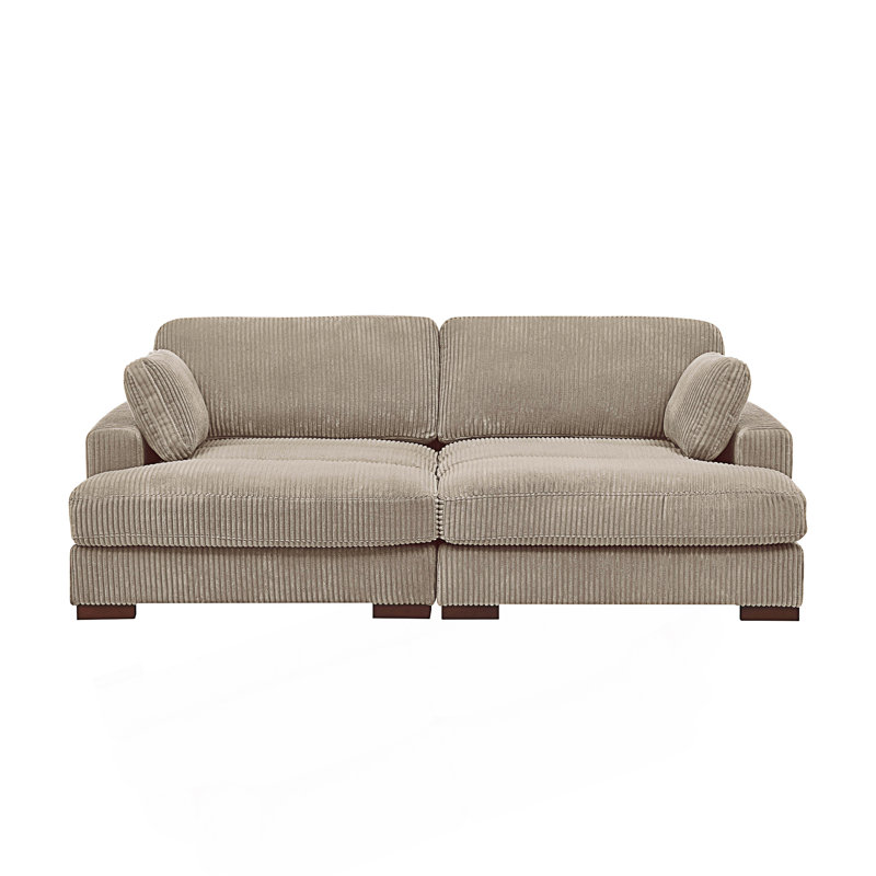 Causeuse à large assise, Camel Corduroy