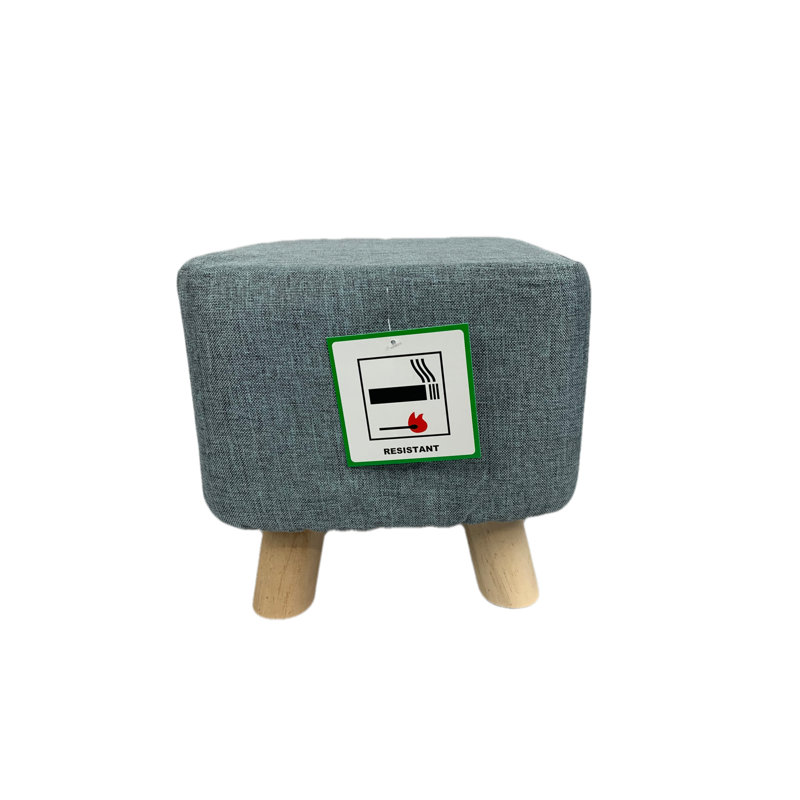 28.5cm Wide Rectangle Solid Colour Footstool Ottoman, Grey