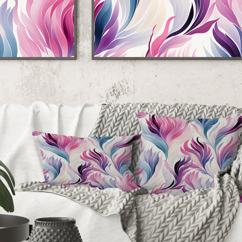Coussin décoratif imprimé floral Ikat