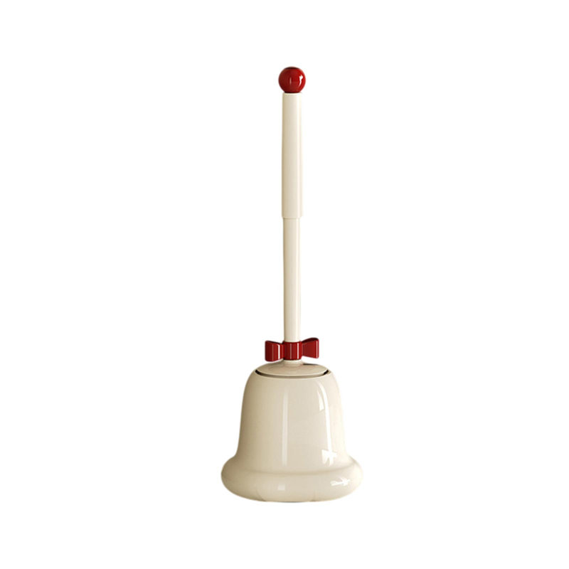 Brosse de toilette pour salle de bain en forme de cloche avec brosse anti-odeurs, Blanc