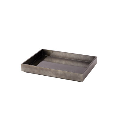 Gunmetal Silver Leaf Rectangle Tray