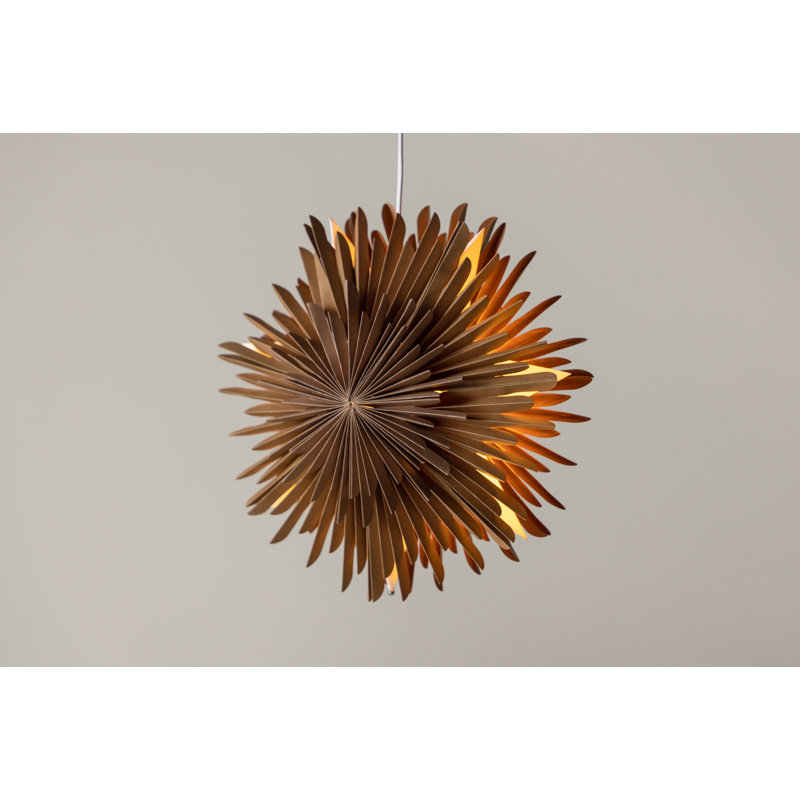 Brooklana 1 - Light Geometric Pendant, Brown, 35cm H x 35cm x 35cm D