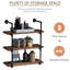 Étagère rustique 3 tuyaux rustique brun, étagère murale pour chambre à coucher, salon. Gain de place. Peut contenir des livres, des plantes. Décor polyvalent. L 31,5 po x P 11,75 po x H 37,5 po. Capacité de 33 lb par tablette