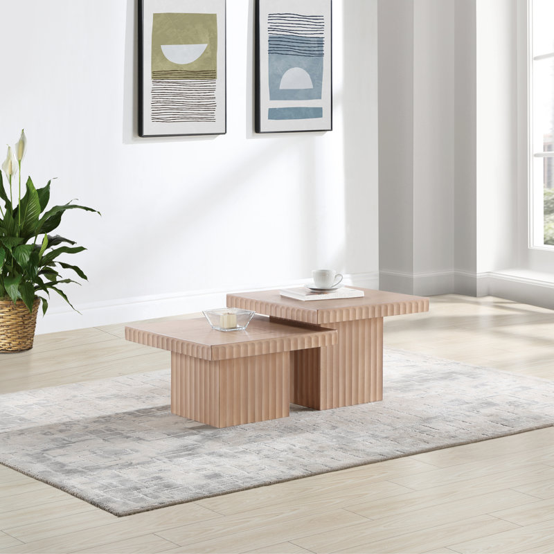 Table basse Sioeli, 2 tables, Naturel, Table 1 - H 12 po / Table 2 - H 15 po