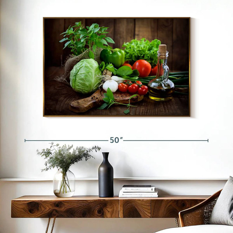 Fruits et légumes biologiques, Cadre flottant doré, 40 po x 27 po