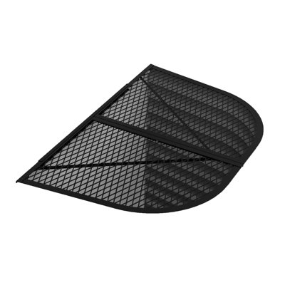 Couvre-fenêtre, couvre-puits en acier de maille de sous-sol, noir thermolaqué, revêtement semi-universel en forme de D. 13 po x 39 po. Feldhawk extérieur