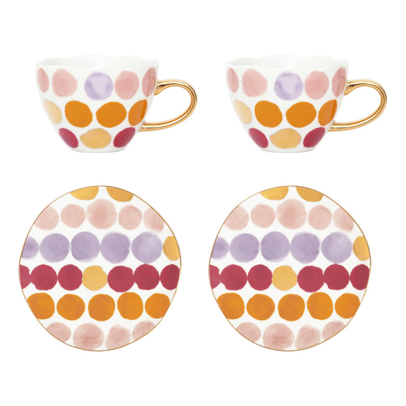 Tasse à thé et soucoupe en grès