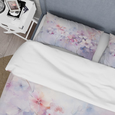 Purple Dreamy Florals I - Abstract Botanicals Duvet Cover Set