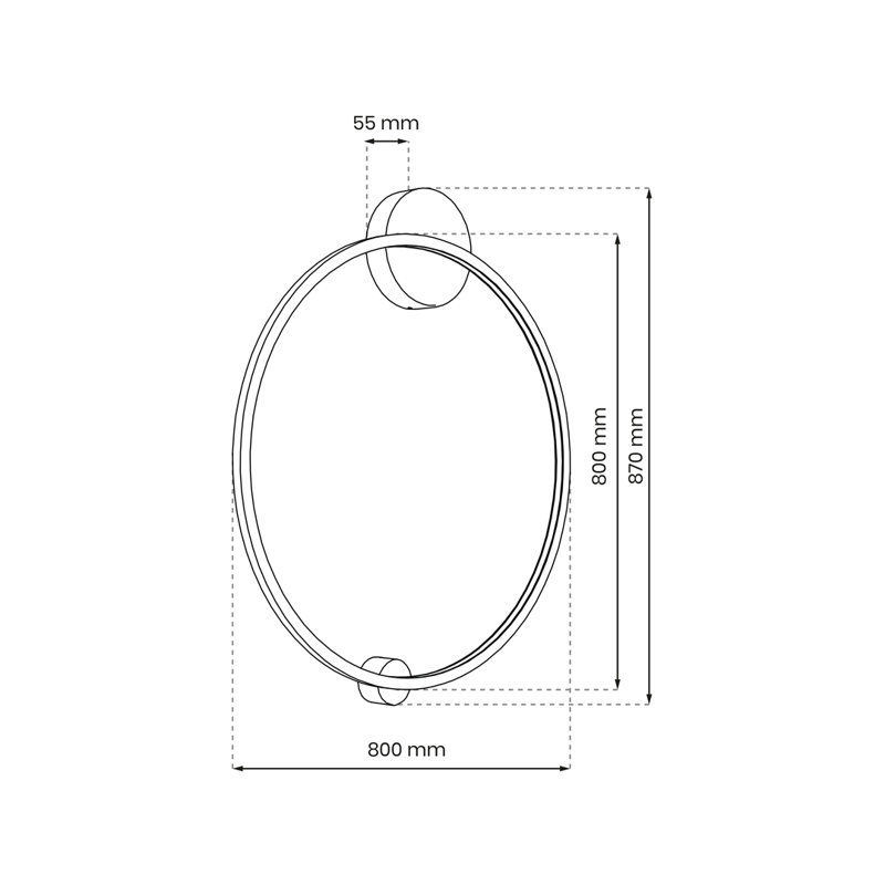 Saturno Acrylic LED Flush Mount, 87cm H x 80cm W x 6cm D, Black