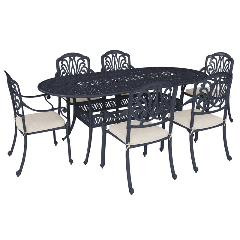 Chetek 6 - Person Patio Dining Set with Oval Table , Cushions Included