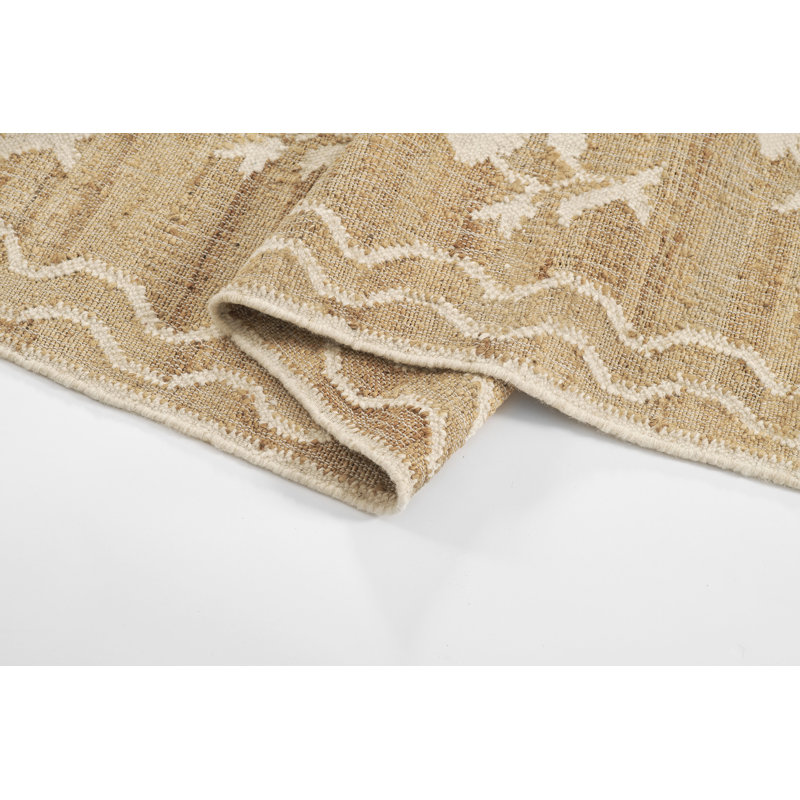 Erin Gates by Momeni Orchard Leaning Flower Jute and Wool Hand Woven Ivory Area Rug, Rectangle 5' x 8'