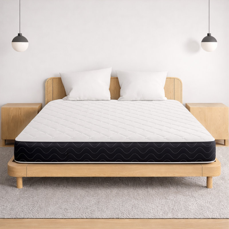 Blizzard Black Border Quilted Hypoallergenic Memory Sprung Mattress, Single (3')