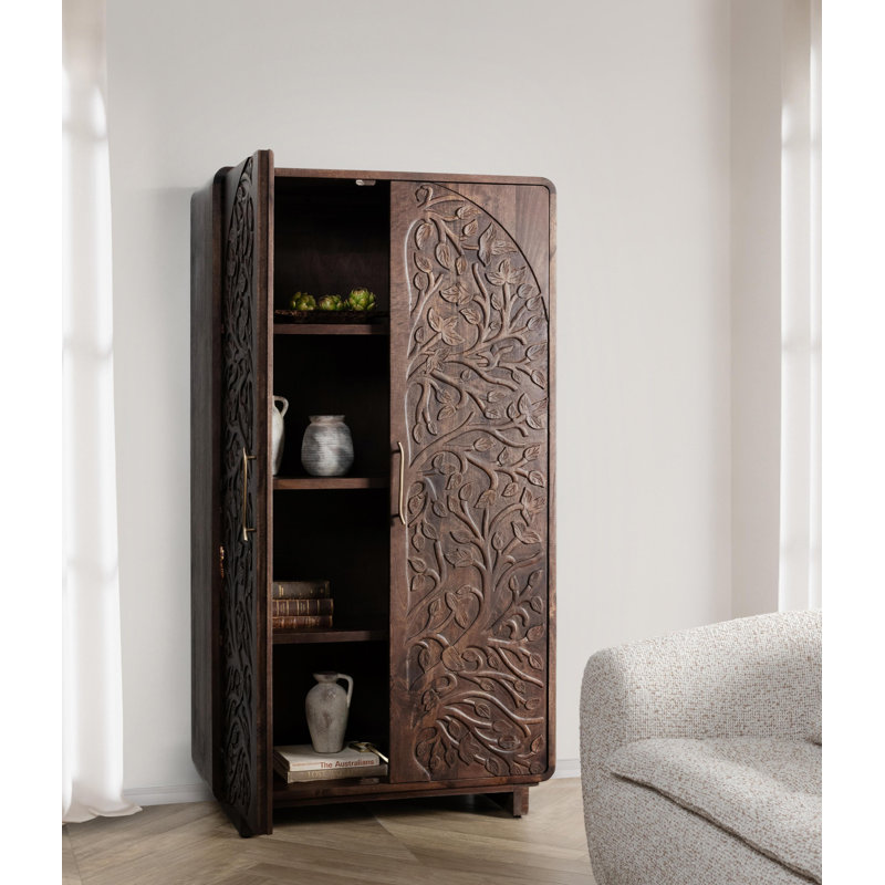 Albero Solid Wood Accent Cabinet, Kona Brown