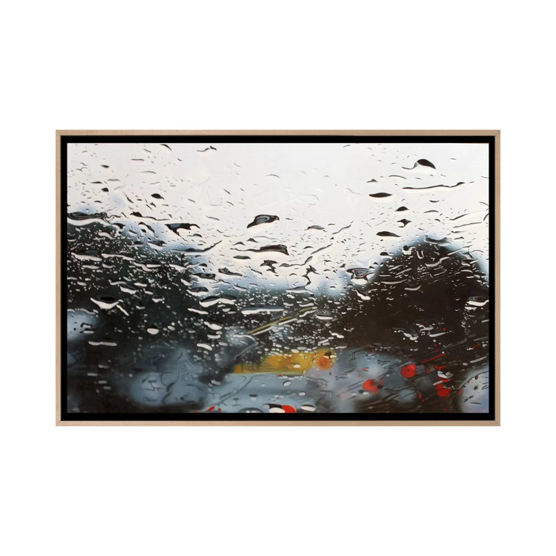 Drenched by Shay Kun - Print on Canvas, 45.72cm H x 66.04cm W x 3.81cm D, Oak Floater Framed