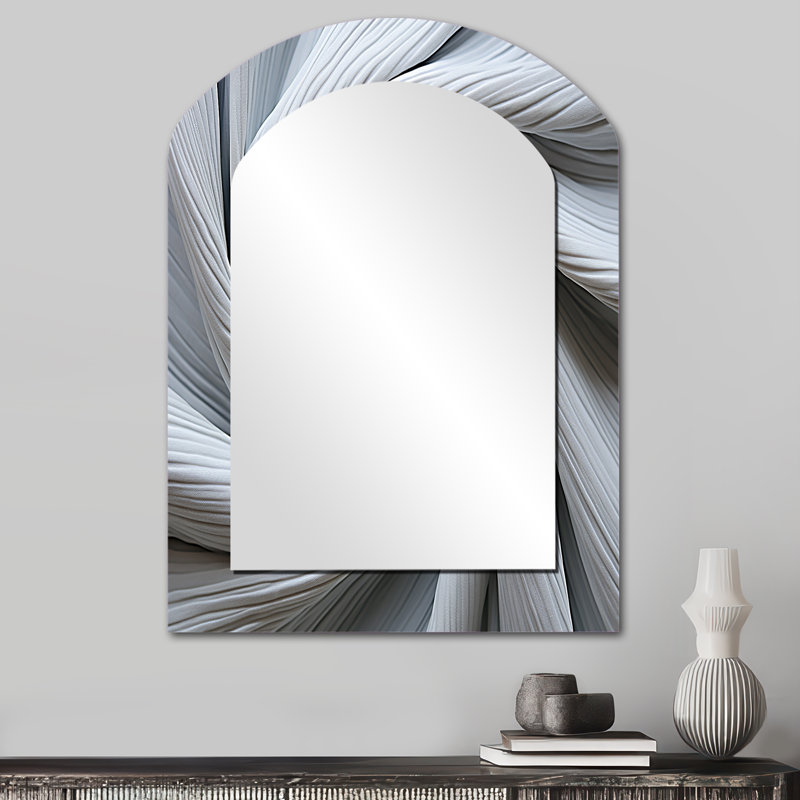 Spiral spiral sprial I - Miroir mural blanc moderne, 34 po x 25 po