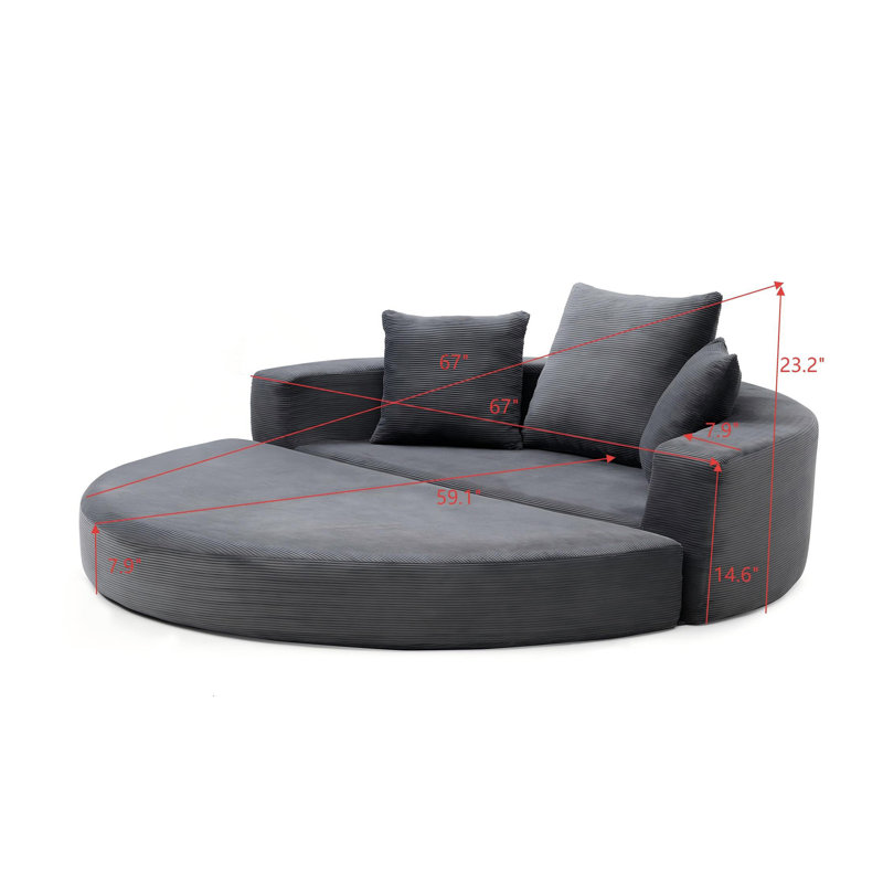 Causeuse-lit 67 po, Gris