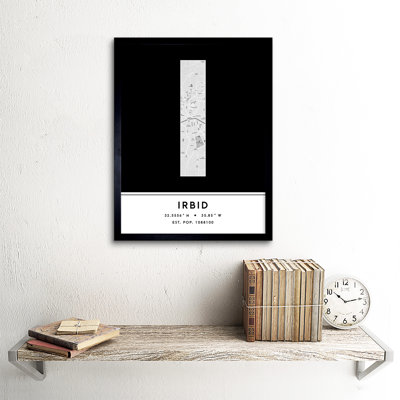Irbid City Map Irbid Jordan City Map Black And White - Single Picture Frame Typography