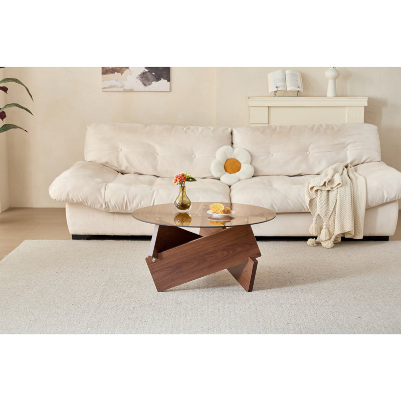 Table basse ronde moderne, Brown